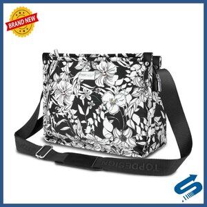 Lightweight Crossbody Bag with Triple Zip Pockets, Adjustable Strap